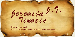 Jeremija Timotić vizit kartica